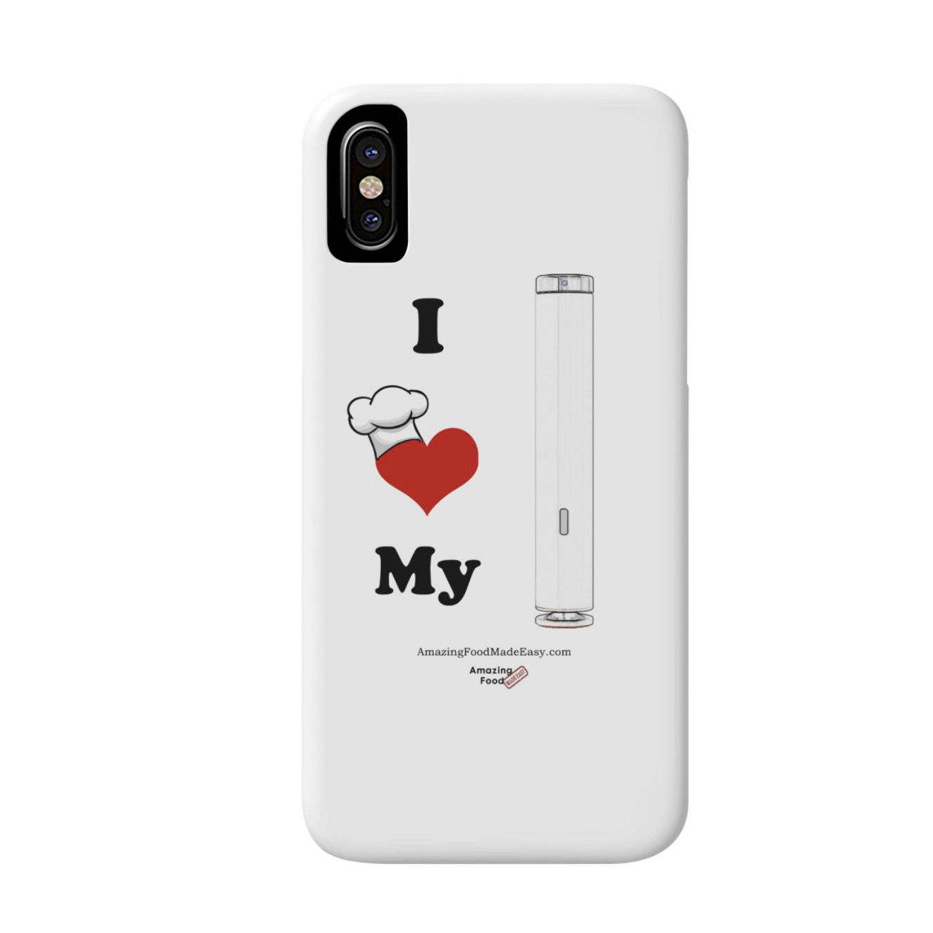 sous vide phone case hearts white